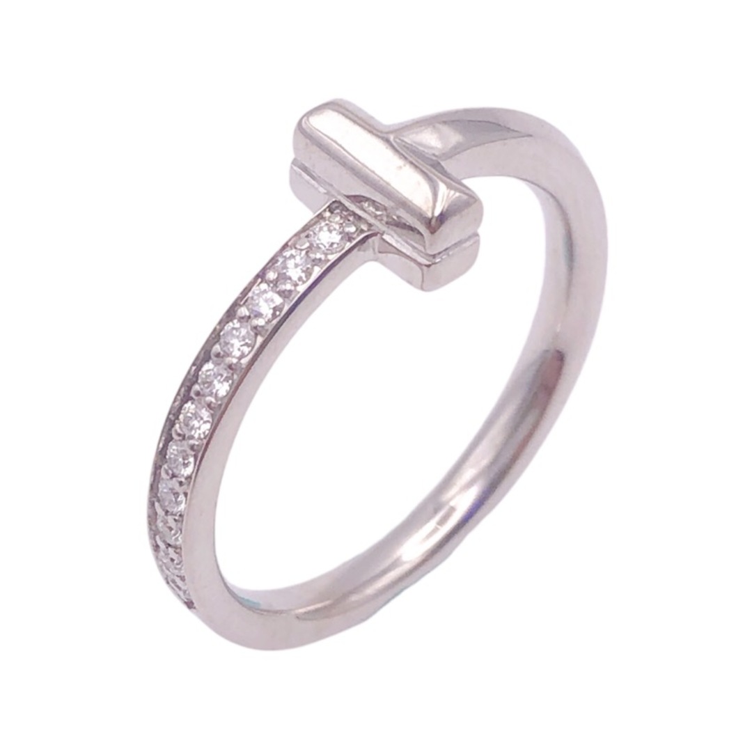 Tiffany & Co. - 　ティファニー TIFFANY＆CO Tワン　ナロー　ダイヤリング K18ホワイトゴールド ダイヤモンド ジュエリー