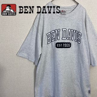 ベンデイビス(BEN DAVIS)のBEN DAVIS/ベンデイビス　刺繍アーチロゴ　霜降りグレー　メンズL 古着(Tシャツ/カットソー(半袖/袖なし))