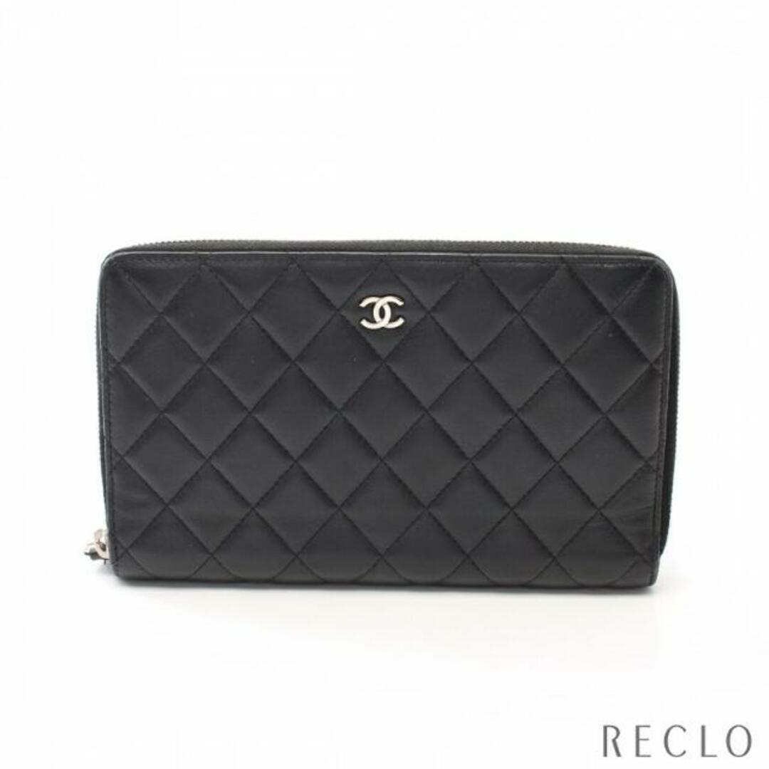 CHANEL(シャネル)のマトラッセ ラウンドファスナー長財布 ラムスキン ブラック シルバー金具 オーガナイザー レディースのファッション小物(財布)の商品写真