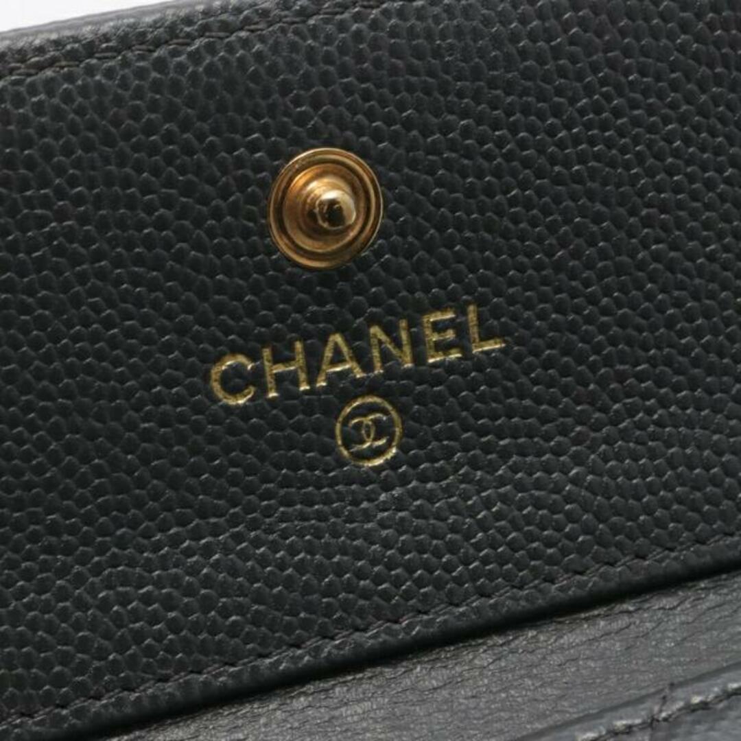 CHANEL - ボーイシャネル コンパクトウォレット キャビアスキン グレー