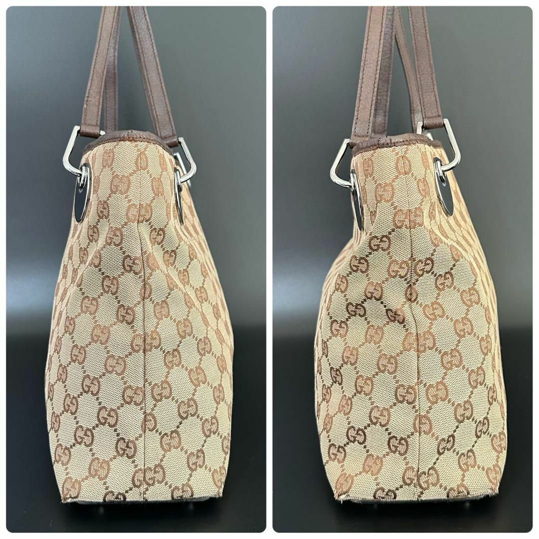 Gucci(グッチ)のグッチ GUCCI トートバッグ GGキャンバス ブラウン レザー レディースのバッグ(トートバッグ)の商品写真