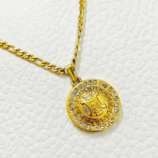 セリーヌ CELINE ルビー/0.02ct ロゴ ネックレス K18YG