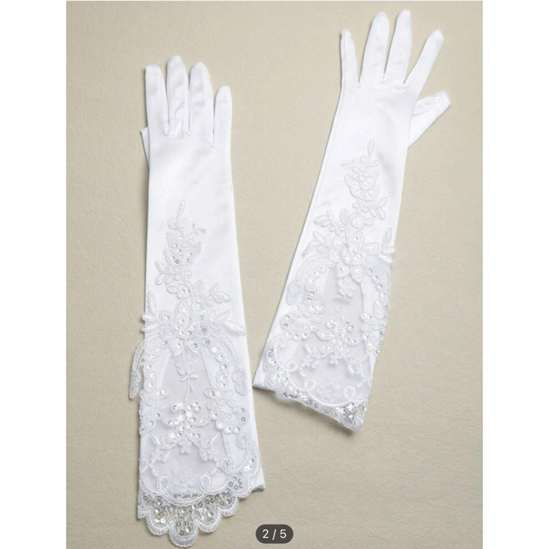 SHEIN ウェディング グローブ ミディアム丈 手袋 ブライダル ホワイト  レディースのフォーマル/ドレス(ウェディングドレス)の商品写真
