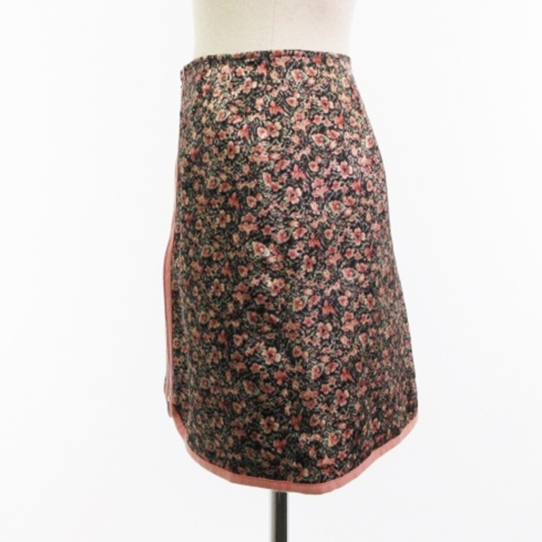 SNIDEL(スナイデル)のスナイデル ジャガード プリントミニ スカート タイト 花柄 黒 ピンク 0 レディースのスカート(ミニスカート)の商品写真