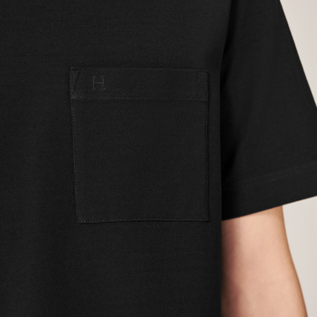Hermes(エルメス)のHERMES エルメス メンズTシャツ H刺繍 ブラック 黒 Lサイズ メンズのトップス(Tシャツ/カットソー(半袖/袖なし))の商品写真