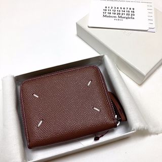 マルタンマルジェラ(Maison Martin Margiela)の新品 マルジェラ 22aw ミニ財布 折財布 モカ 牛革 5232(財布)