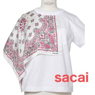 サカイ(sacai)のsacai バンダナディテール Tシャツ(Tシャツ(半袖/袖なし))