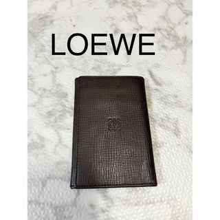 美品 LOEWE ロエベ カードケース 札入れ 二つ折り 茶 レザー-