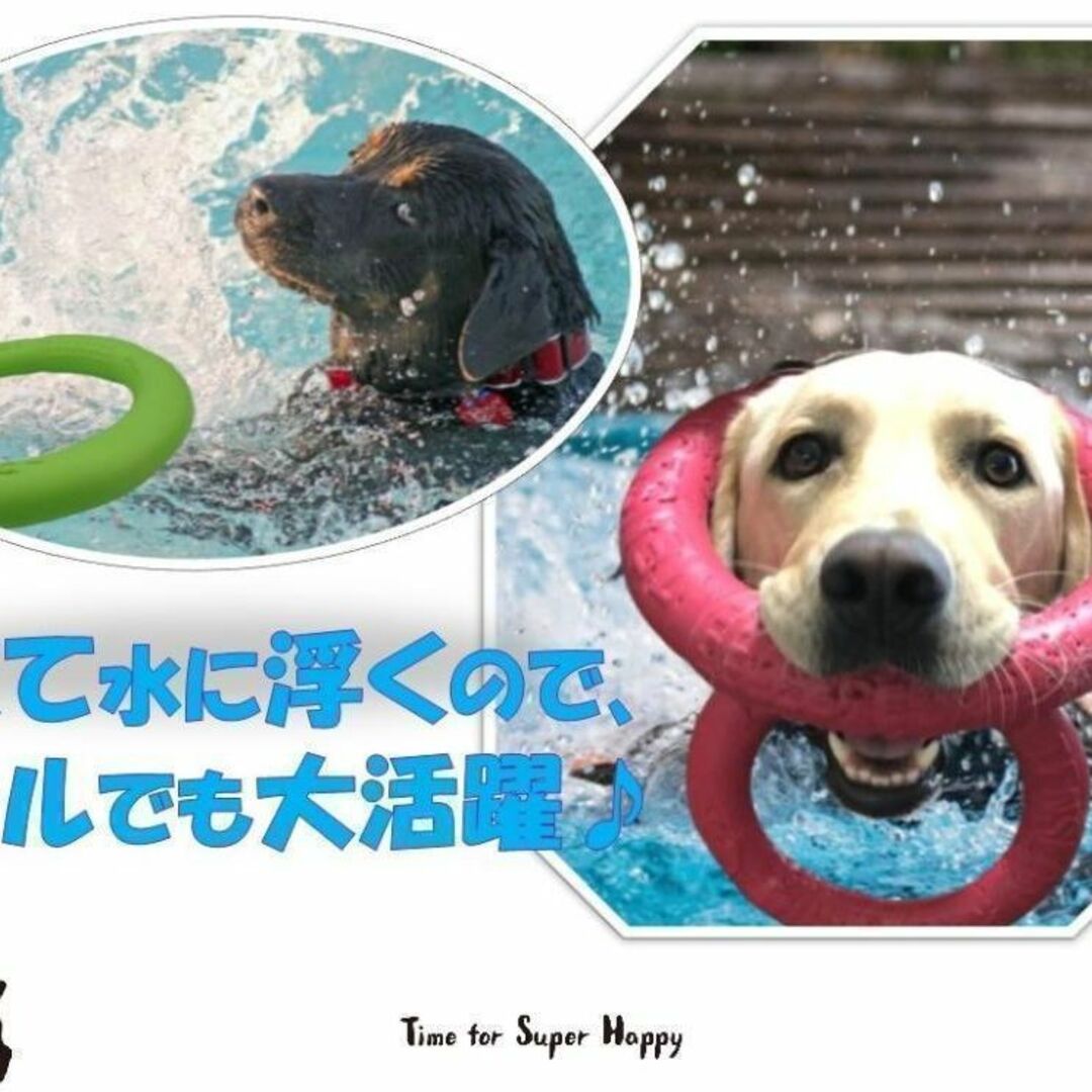 2点セット 犬用 EVA樹脂製フリスビー(S&Lサイズ・赤) 噛むおもちゃ