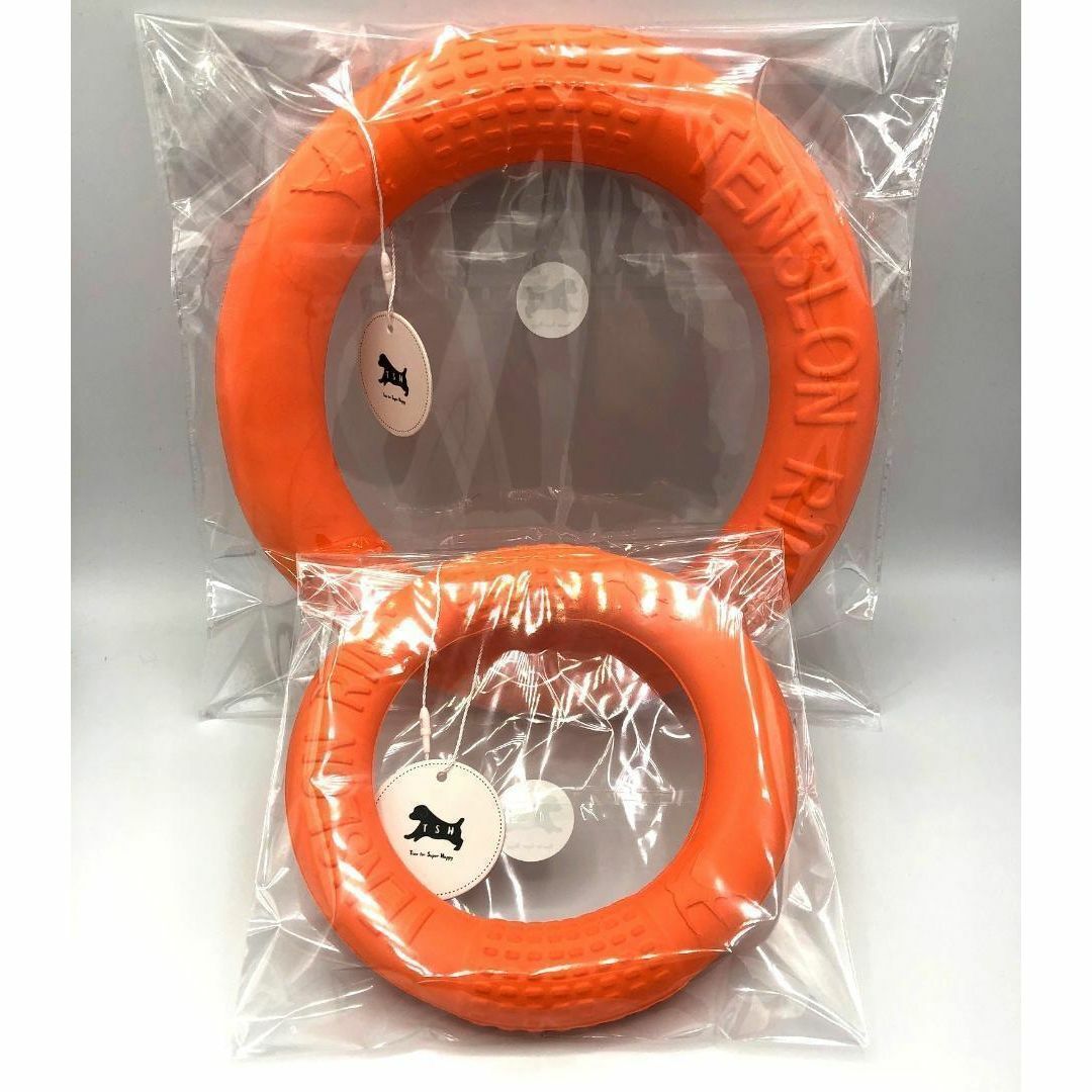 2点セット 犬用 EVA樹脂製フリスビー(S&Lサイズ・オレンジ)噛む