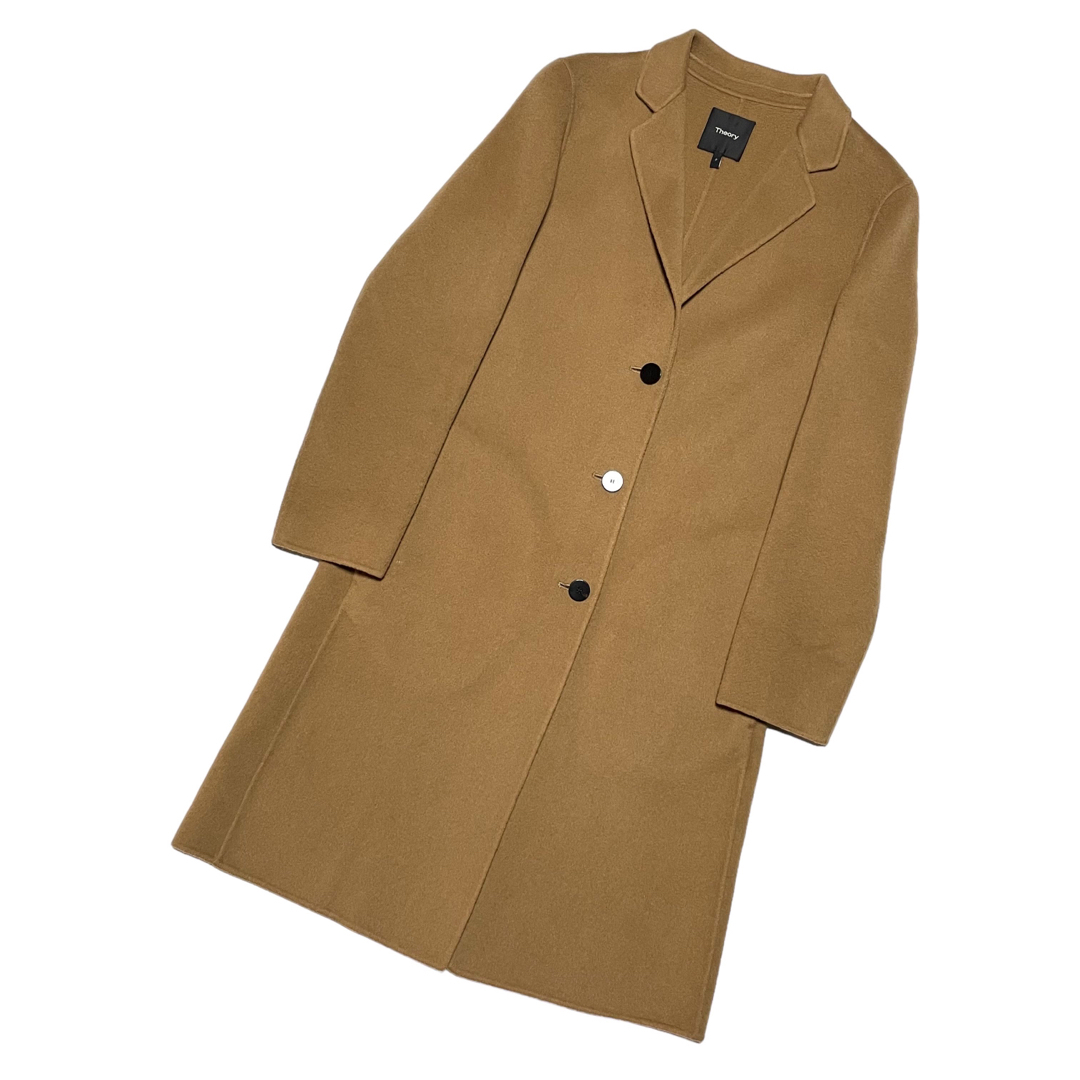 Theory セオリー チェスターコート ロングコート カシミア混 グレー S-