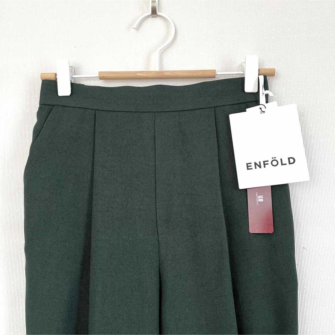 ENFOLD(エンフォルド)の新品タグ付✨ENFOLD リネンライク ゴムジョッパーズパンツ 濃緑 36 人気 レディースのパンツ(カジュアルパンツ)の商品写真