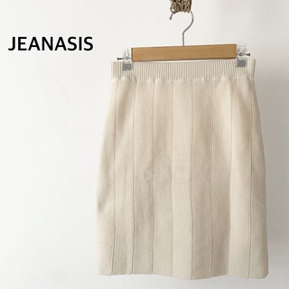 ジーナシス(JEANASIS)のJEANASIS ジーナシス　ホワイト　ニット　スカート　膝丈(ひざ丈スカート)