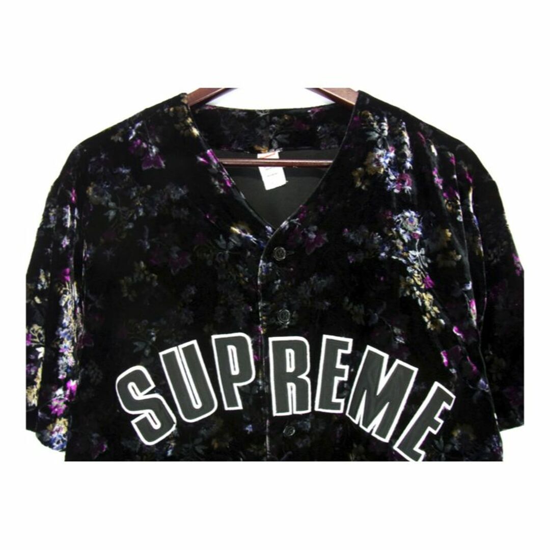 supreme フローラル ベロア ベースボール ジャージー