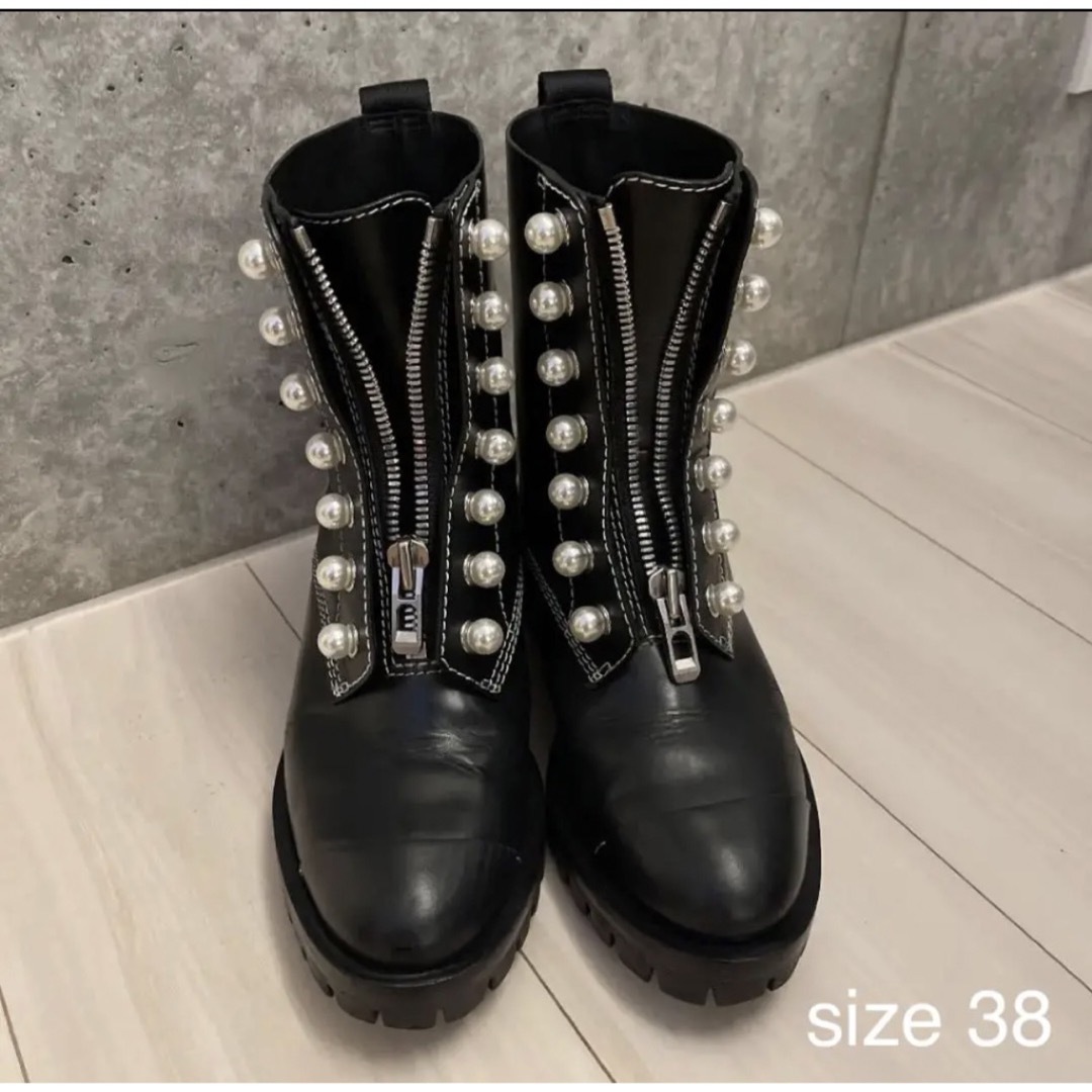 3.1フィリップリム　パール付きブラックブーツ　size38即購入可◎