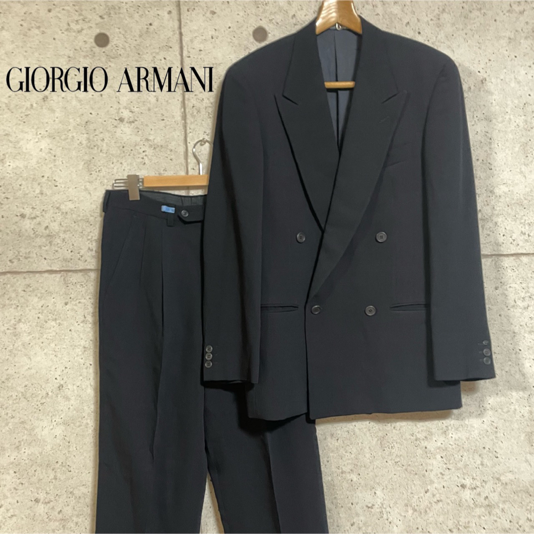 【美品・高級　黒タグ】GIORGIO ARMANI  セットアップ　ダブル古着屋GIN