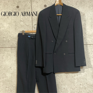 ジョルジオアルマーニ(Giorgio Armani)のジョルジオアルマーニ ダブル テーラドジャケット セットアップ スーツ ブラック(セットアップ)