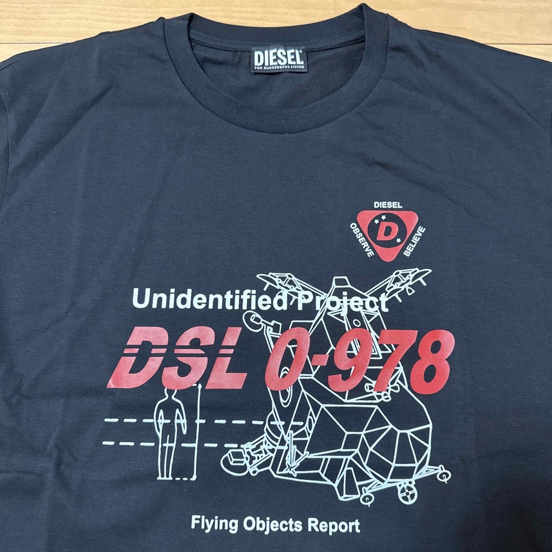 新品　DIESELディーゼル　プリントＴシャツ　ブラック　サイズXL