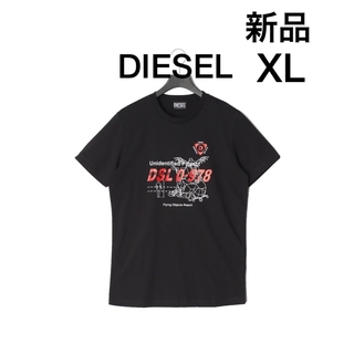 ディーゼル(DIESEL)の新品　DIESELディーゼル　プリントＴシャツ　ブラック　サイズXL(Tシャツ/カットソー(半袖/袖なし))