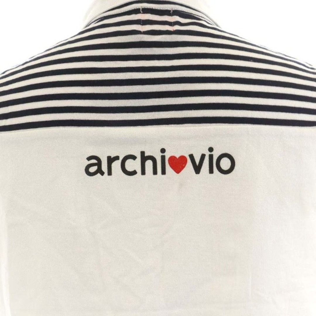 アルチビオ ポロシャツ ノースリーブ ロゴ アップリケ 36 S 白 黒 赤 レディースのトップス(ポロシャツ)の商品写真