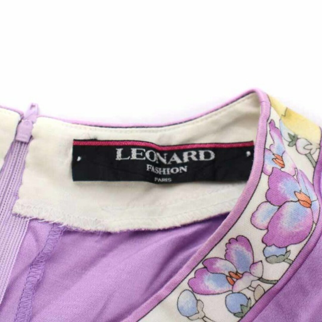 LEONARD(レオナール)のレオナール FASHION ワンピース ミモレ ロング 花柄 L 紫 レディースのワンピース(ひざ丈ワンピース)の商品写真