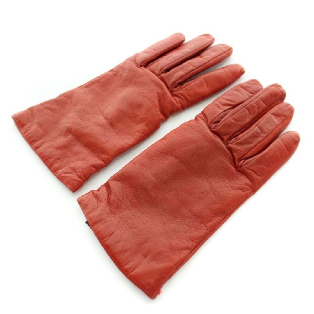 SERMONETA Gloves 手袋 グローブ 5本指 本革 レザー 赤