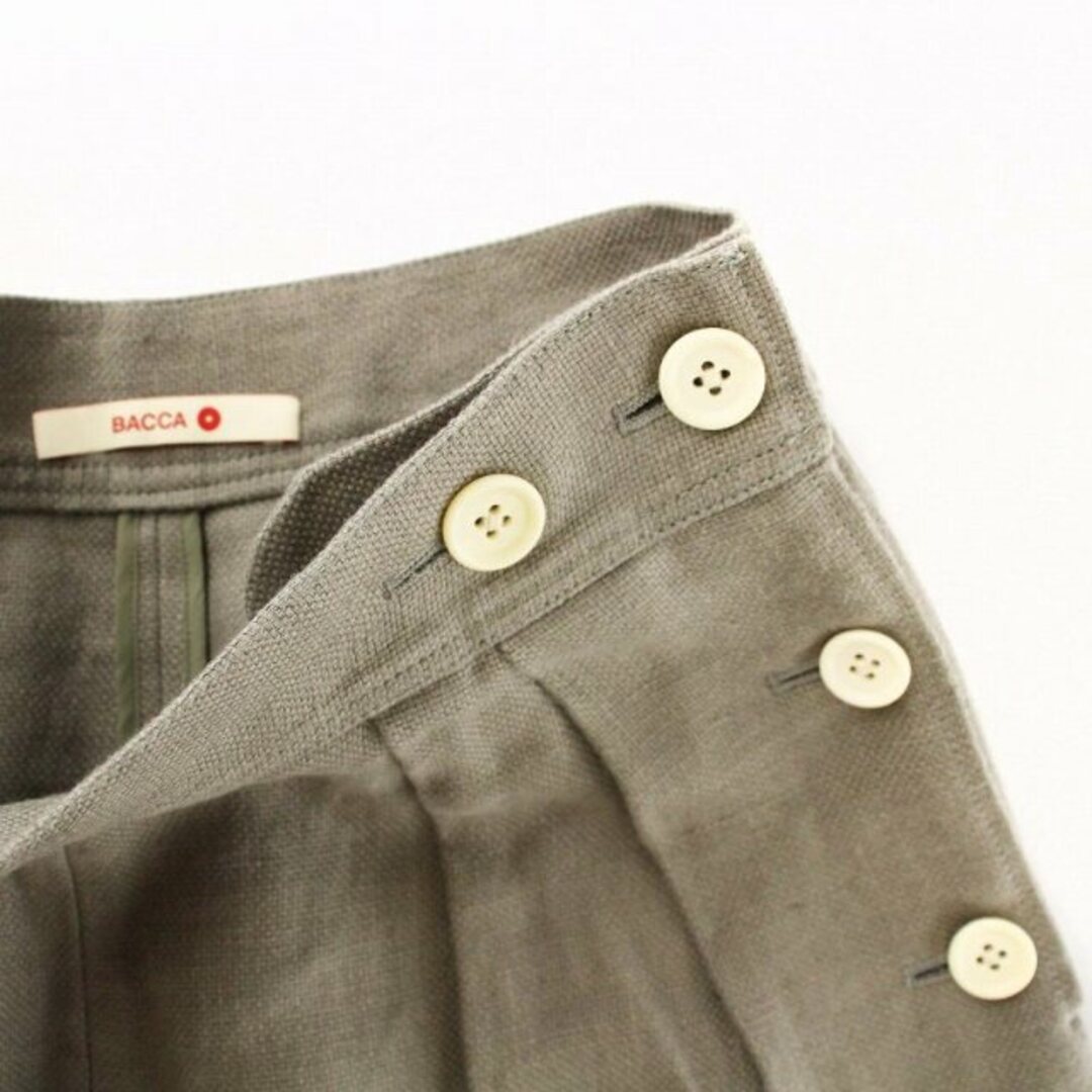 BACCA ショートパンツ ハーフパンツ 無地 リネン 34 XS グレーの通販