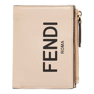 フェンディ(FENDI)の美品 フェンディ ロゴ 二つ折り財布 コンパクトウォレット 8M0447 レザー レディース FENDI 【1-0118184】(財布)