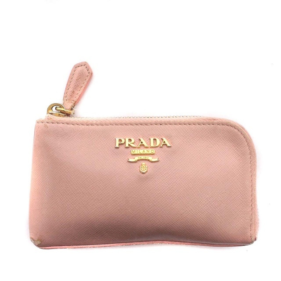 プラダ PRADA コインケース 小銭入れ キーケース レザー ピンク