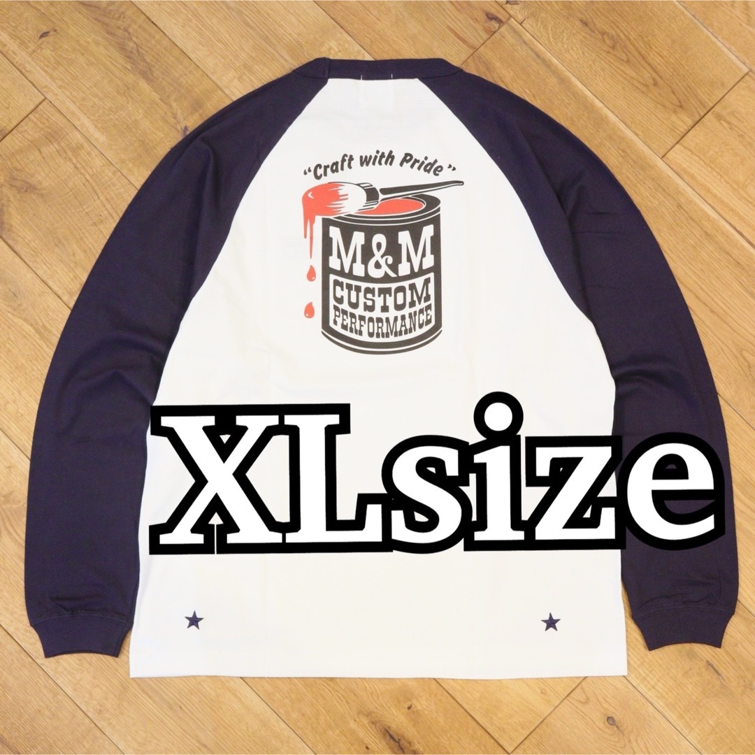 M&M - エムアンドエム ラグランロングスリーブTシャツ/M&M NAVY XL