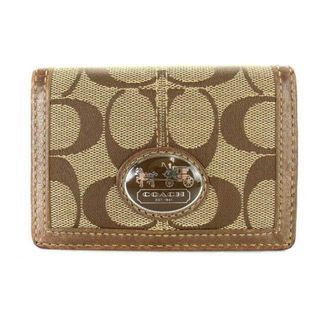 コーチ(COACH)のコーチ COACH パスケース シグネチャー キャンバス レザー ベージュ(その他)