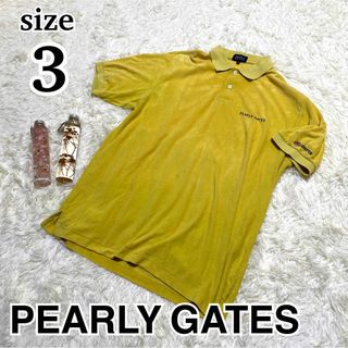 パーリーゲイツ(PEARLY GATES)のパーリーゲイツ　ポロシャツ　コットン　3 黄色　ユニセックス　(ウエア)