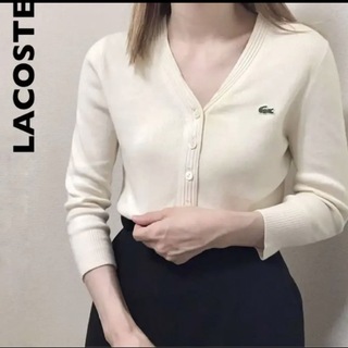 ラコステ(LACOSTE)のLACOSTE 七分袖 コットンニット ワンポイントロゴ刺繍(ニット/セーター)
