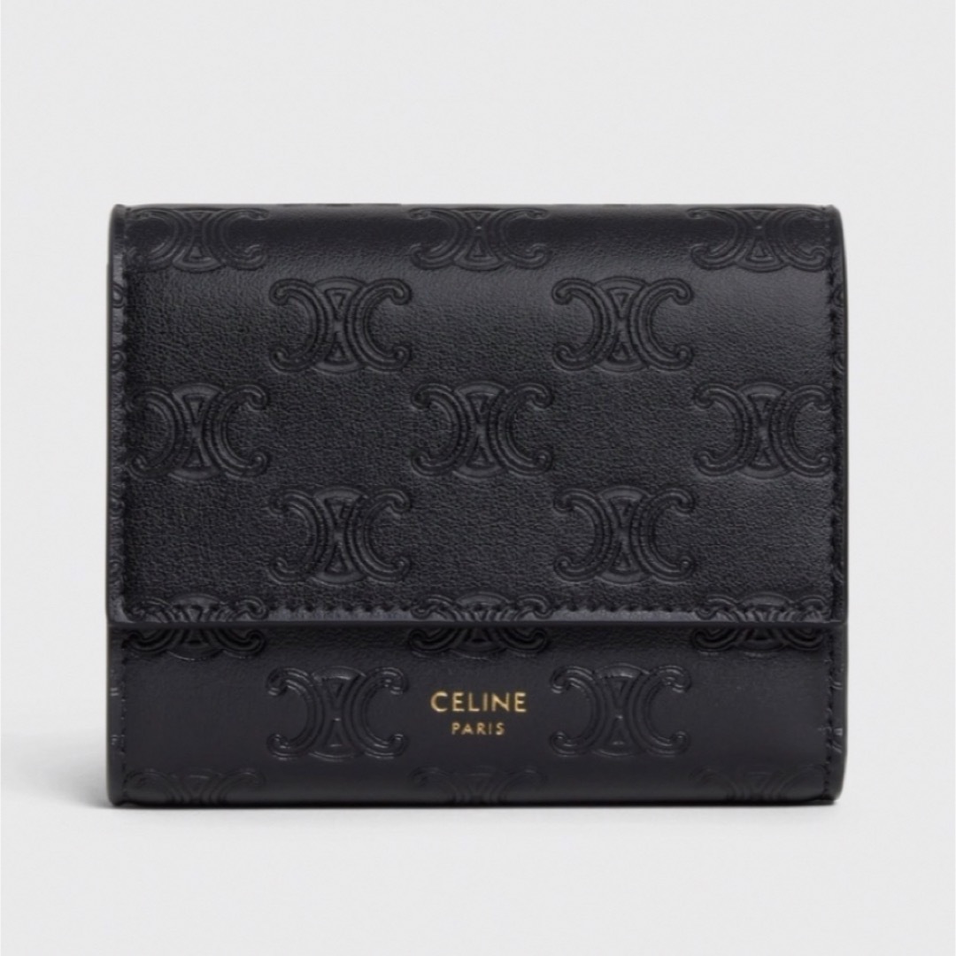 美品　セリーヌ　CELINE 長財布　黒　ラージフラップウォレット