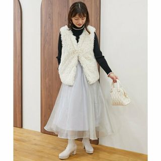 マジェスティックレゴン(MAJESTIC LEGON)の【L/グレー】シャイニーレイヤードスカート(ロングスカート)