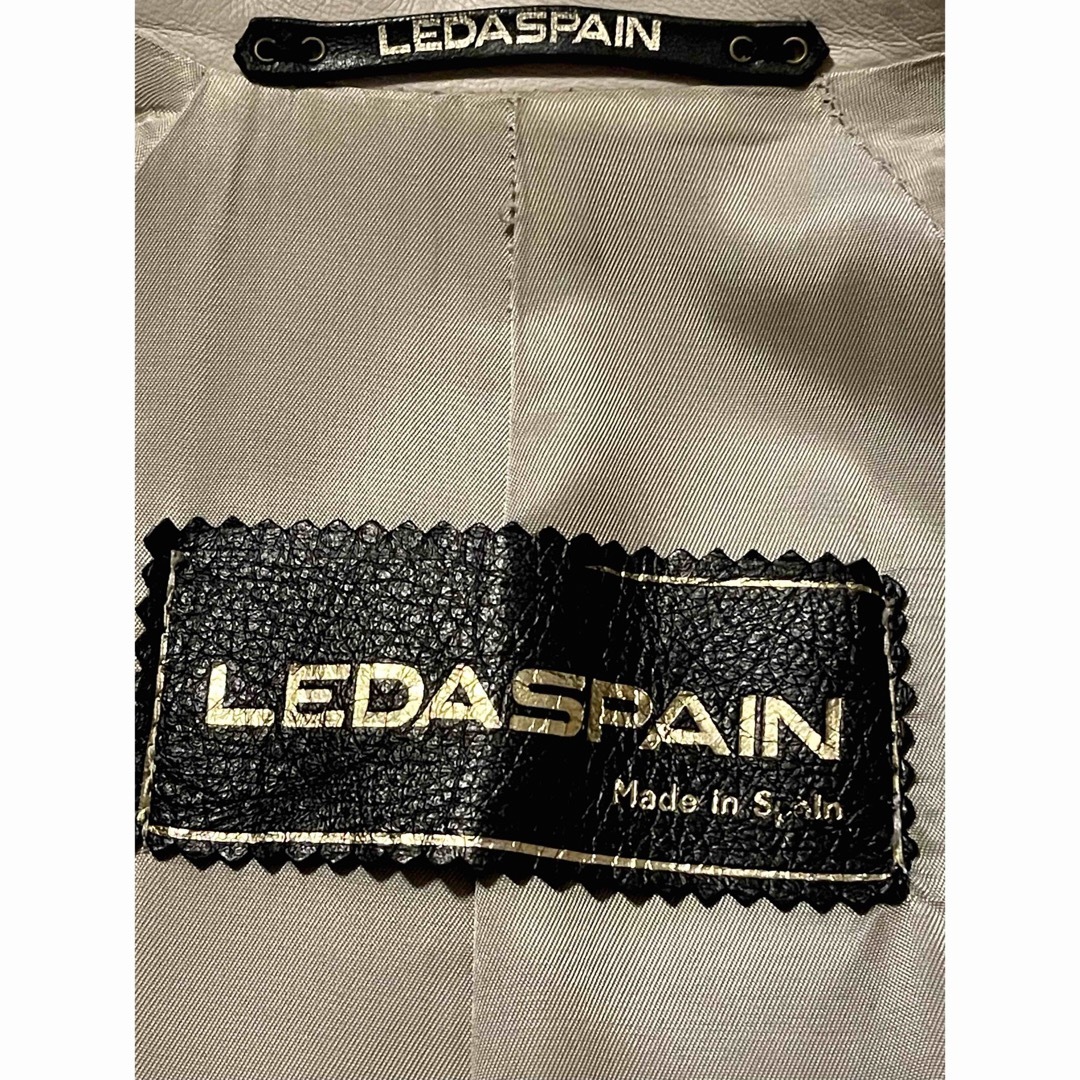 LEDASPAIN レザーロングコート スペイン製 オフホワイト