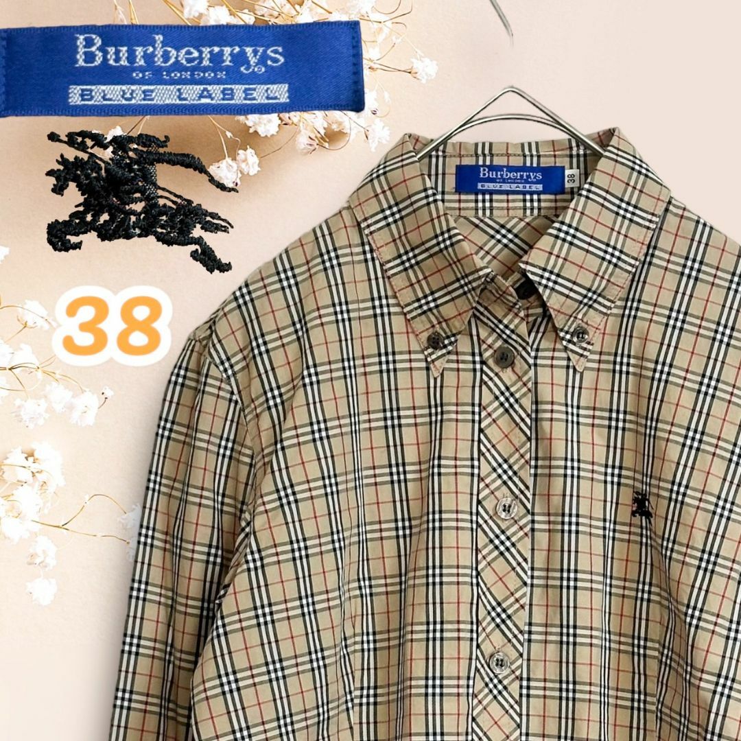 格安買取 ☆美品☆BURBERRY LONDON 長袖シャツ ノバチェック 襟