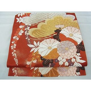 平和屋1□六通柄袋帯 唐織 草花文 金銀糸 逸品 th2818の通販|ラクマ