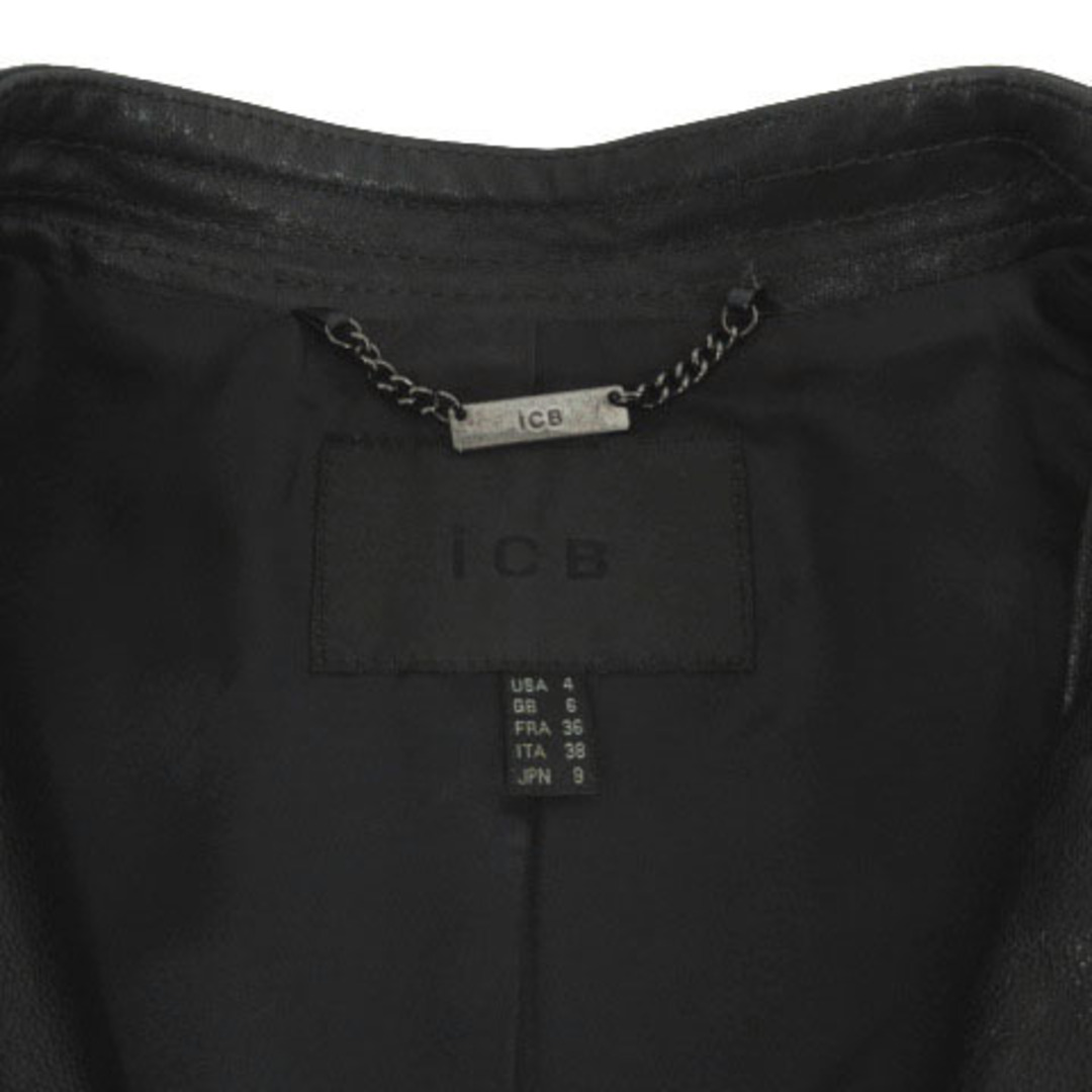 ICB(アイシービー)のiCB ジャケット ライダースジャケット シングル 羊革 レザー 黒 9 レディースのジャケット/アウター(ライダースジャケット)の商品写真