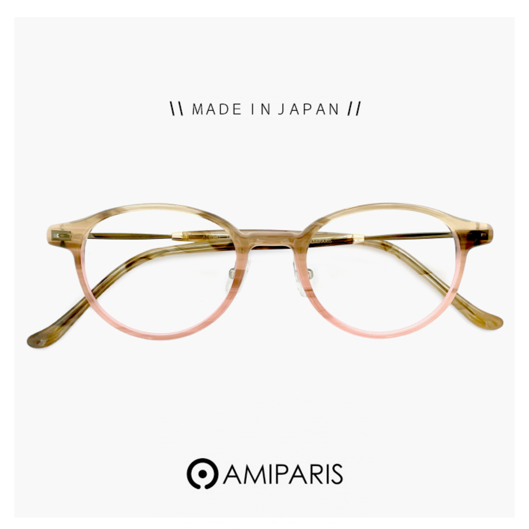 【新品】 日本製 鯖江 レディース メガネ at-8940 14 アミパリ AMIPARIS 眼鏡 レンズ 幅 小さい 小さめ サイズ 小振り ボストン 型 フレーム MADE IN JAPANレディース
