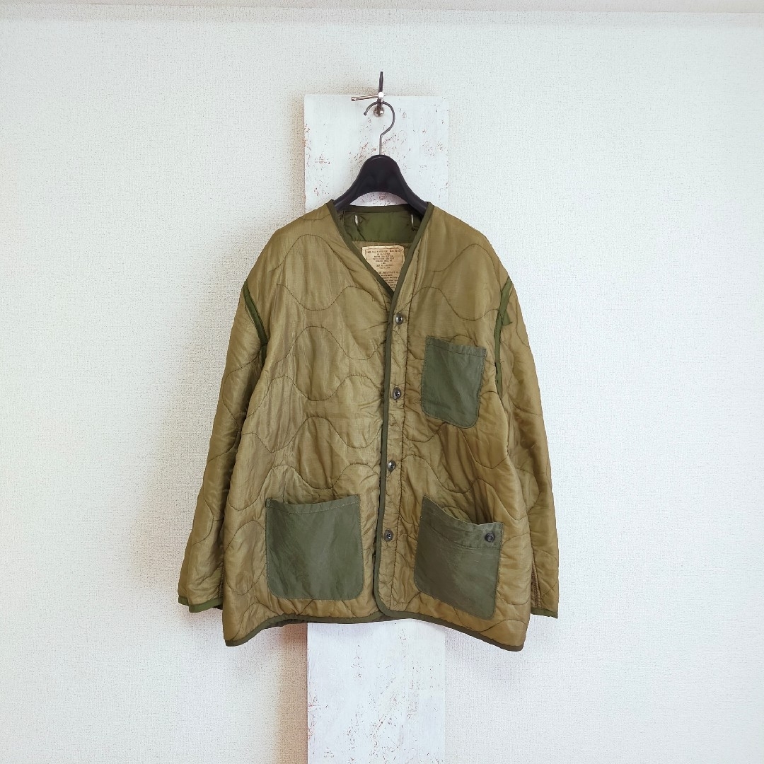 70年代 M-65 ライナー パッチポケット付き カーキ L