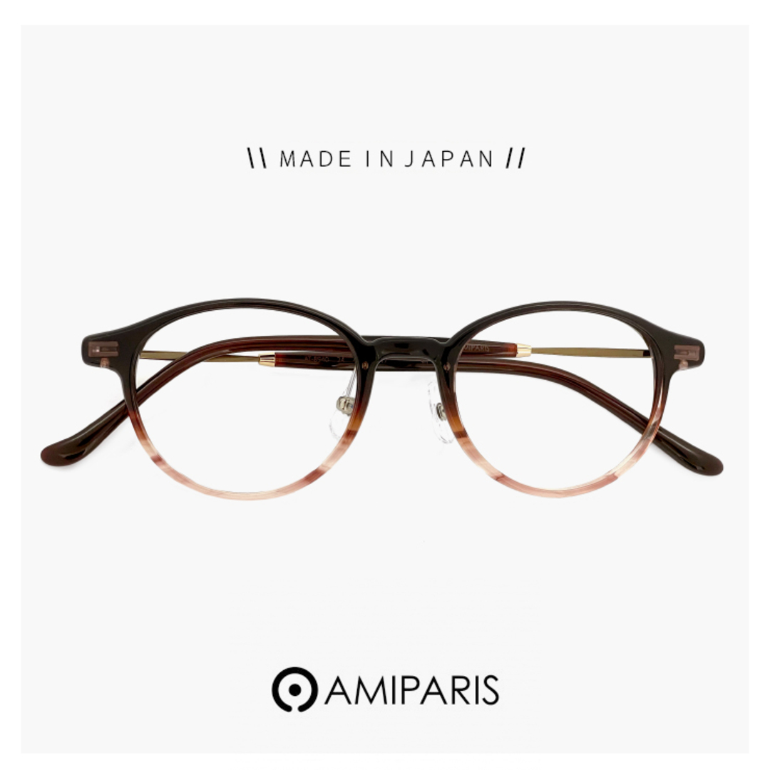 【新品】 日本製 鯖江 レディース メガネ at-8940 24 アミパリ AMIPARIS 眼鏡 レンズ 幅 小さい 小さめ サイズ 小振り フレーム ボストン 型 βチタン フレーム MADE IN JAPAN ダミーレンズファッション小物