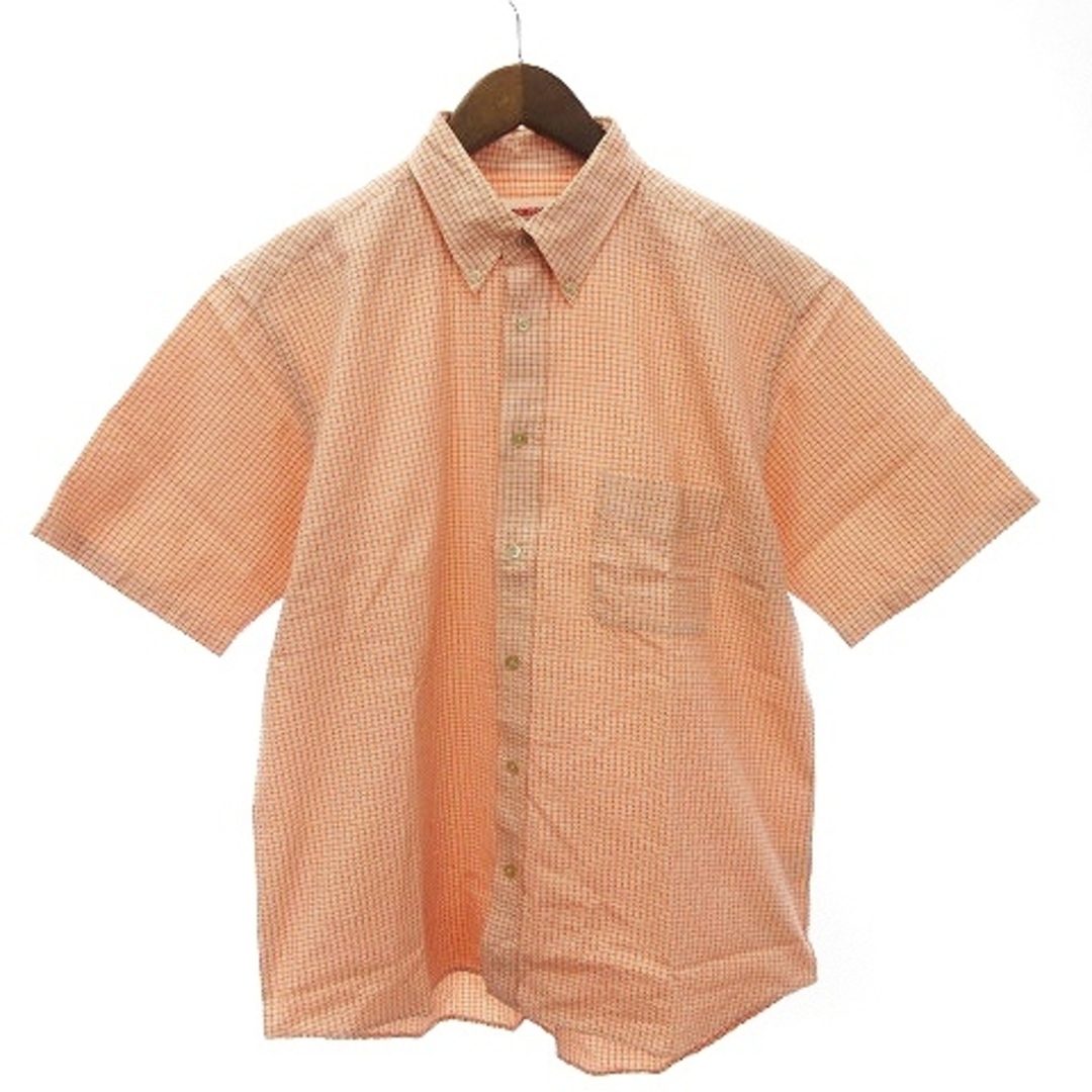 McGREGOR(マックレガー)のマックレガー マクレガー シャツ シアサッカー 半袖 チェック オレンジ L メンズのトップス(シャツ)の商品写真