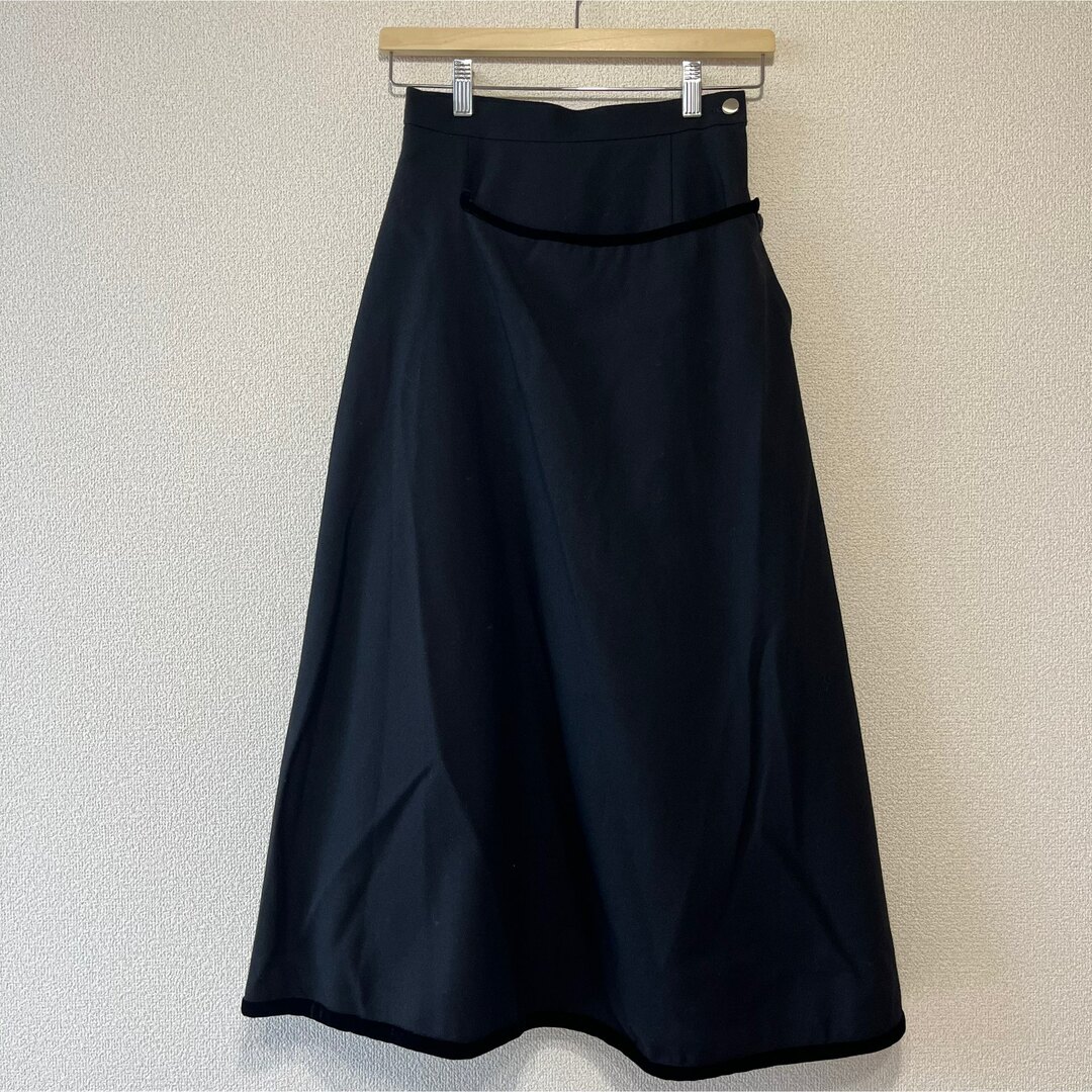 【美品】トリココムデギャルソン　ウールスカート 2way ベロア ブラック32cm総丈