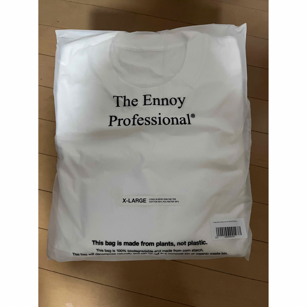 1LDK SELECT(ワンエルディーケーセレクト)のennoy Long sleeve hem rib tee 白　XL エンノイ メンズのトップス(Tシャツ/カットソー(七分/長袖))の商品写真