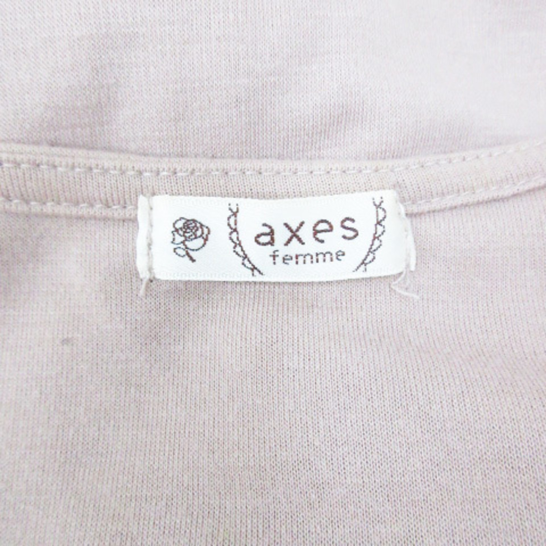 axes femme(アクシーズファム)のアクシーズファム フレアワンピース ひざ丈 長袖 Vネック M ベージュ 白 レディースのワンピース(ひざ丈ワンピース)の商品写真