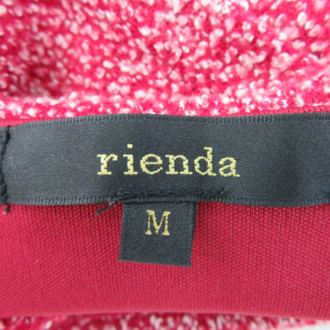 rienda(リエンダ)のリエンダ ワンピース ミニ丈 長袖 Uネック ツイード M ボルドー レディースのワンピース(ミニワンピース)の商品写真