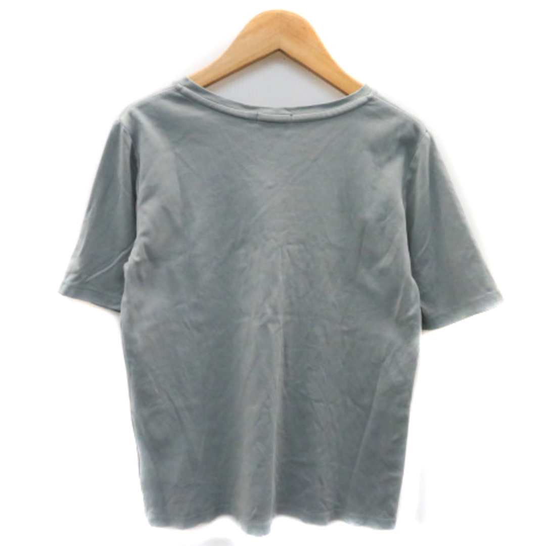INDIVI(インディヴィ)のインディヴィ Tシャツ カットソー 半袖 Vネック プリント 5 ミントグリーン レディースのトップス(Tシャツ(半袖/袖なし))の商品写真