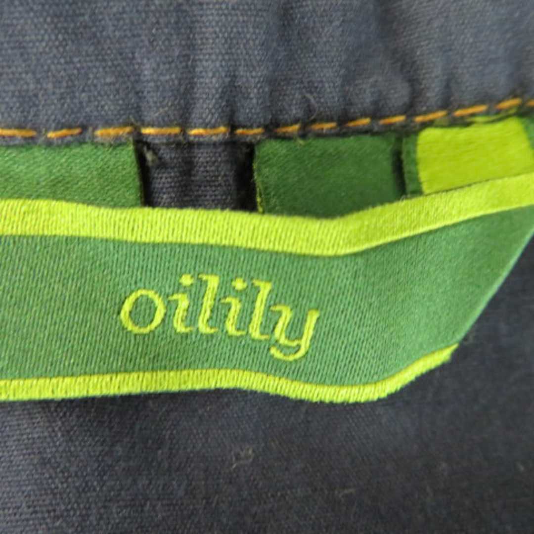 OILILY(オイリリー)のオイリリ－ タイトスカート デニム風 ミモレ丈 刺繍 リネン混 38 レディースのスカート(ひざ丈スカート)の商品写真