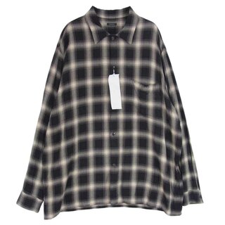 comoli レーヨン オープンカラー チェックシャツ 19ss  サイズ3
